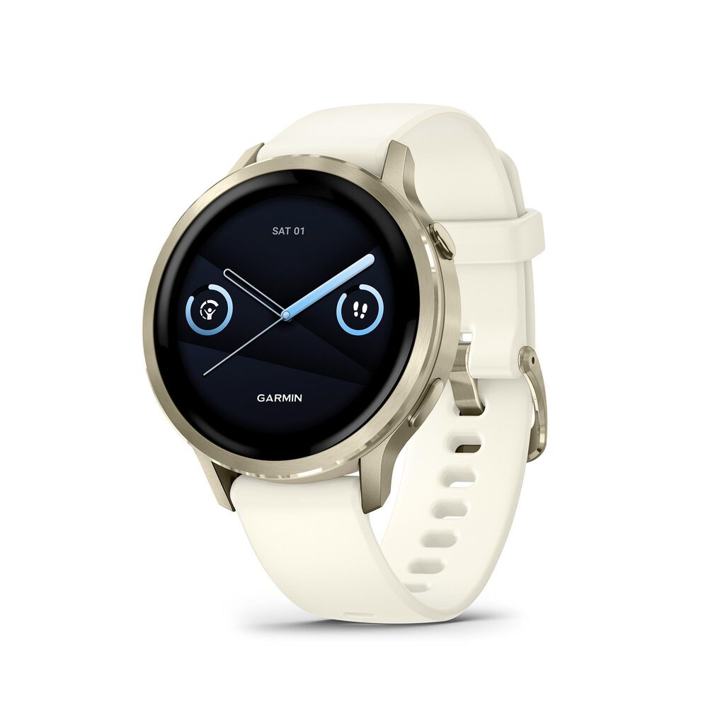 Garmin Venu 4  41 mm Lunar Gold with Bone Silicone Band, , large