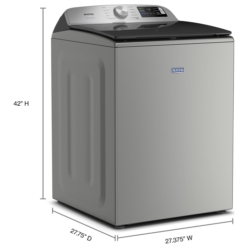 Maytag 5.3 Cu. Ft. Top Load Smart Washer with Extra Power in Classic Silver, , large