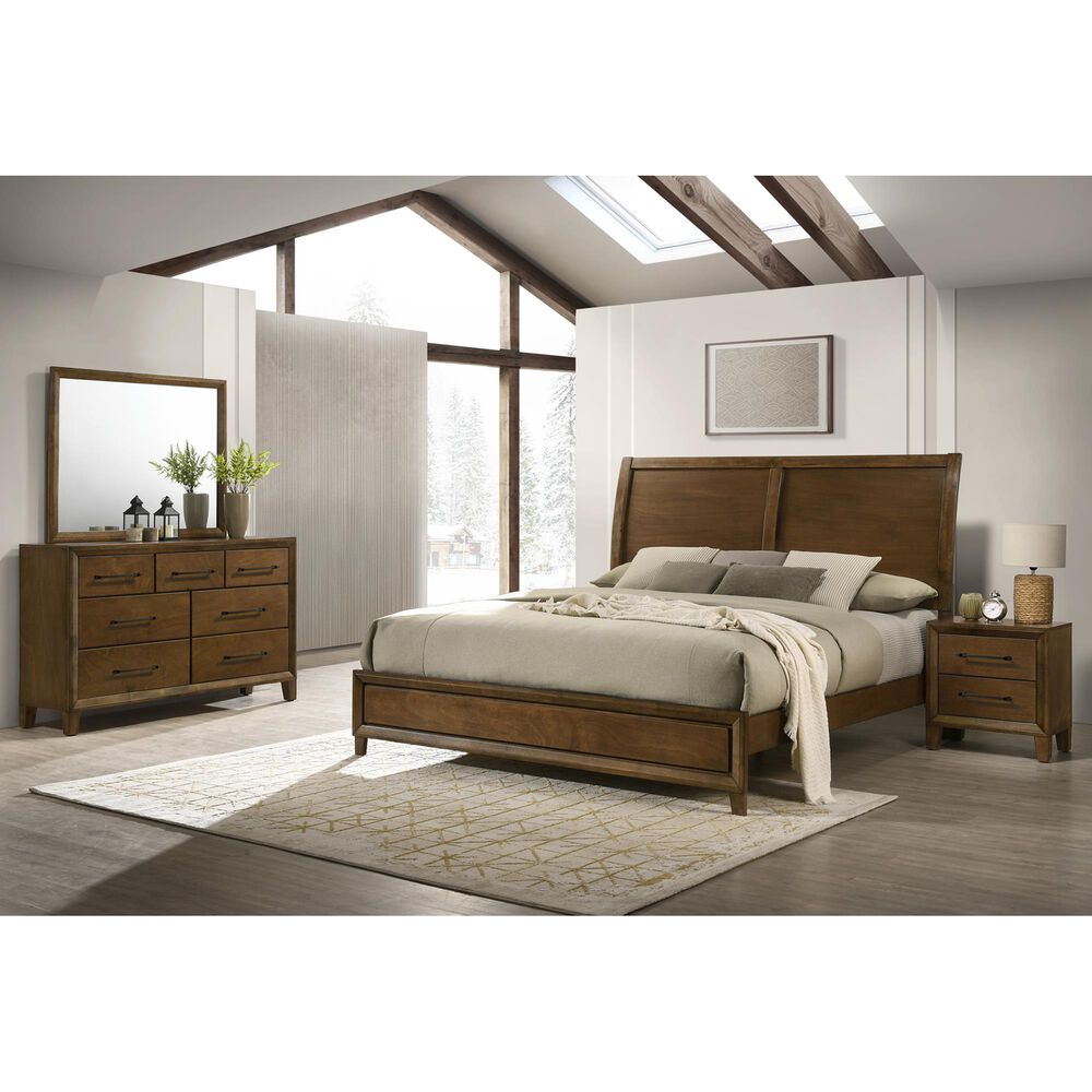 New Heritage Ballard 4 Piece Wood California King Panel Bedroom Set in Walnut, , large