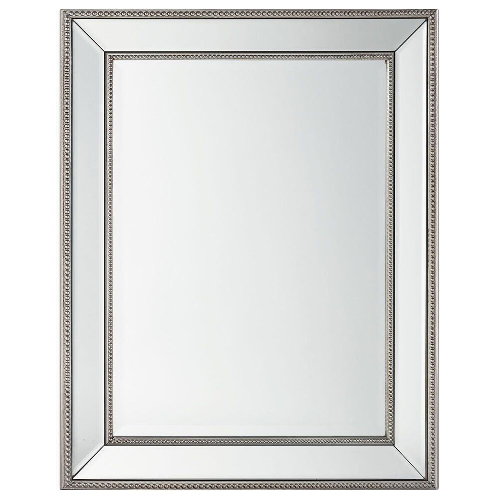 Garber Collection 28" Beaded Mirror Frame Mirror in Silver, , large