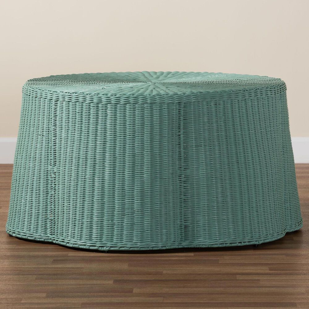 Baxton Studio Palm Coffee Table in Seafoam Green, , large
