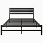 Hearth and Haven Queen Platform Bed Frame with Wood Headboard in Black, , large
