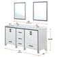 Lexora Home Ziva 72" Double Bathroom Vanity in Rustic Barnwood with 2 cm White Cultured Marble Top and Rectangular Sinks, , large