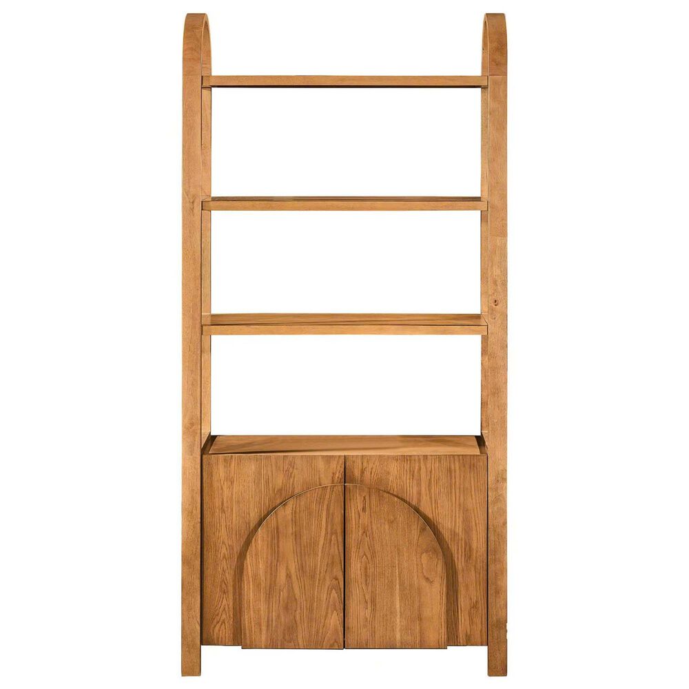 Slatehouse Arlo 4-Shelf Bookcase in Stained Light Brown, , large