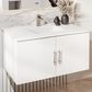 Lexora Home Geneva 36" Single Bathroom Vanity in Glossy White with 2 cm White Cultured Marble Top and Rectangular Sink, , large