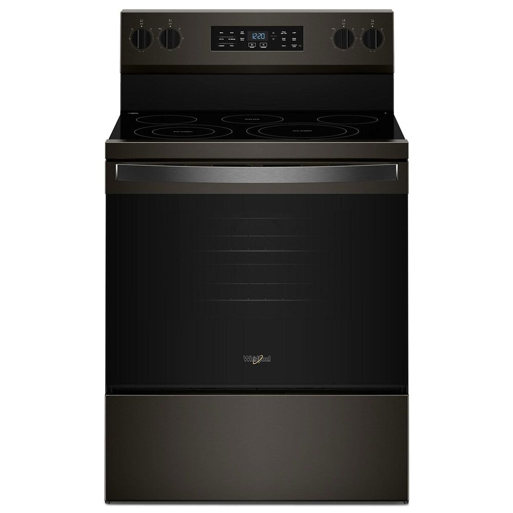 Whirlpool 5.3 Cu. Ft. Electric Range with Air Cooking Technology in Black-on-Stainless, , large
