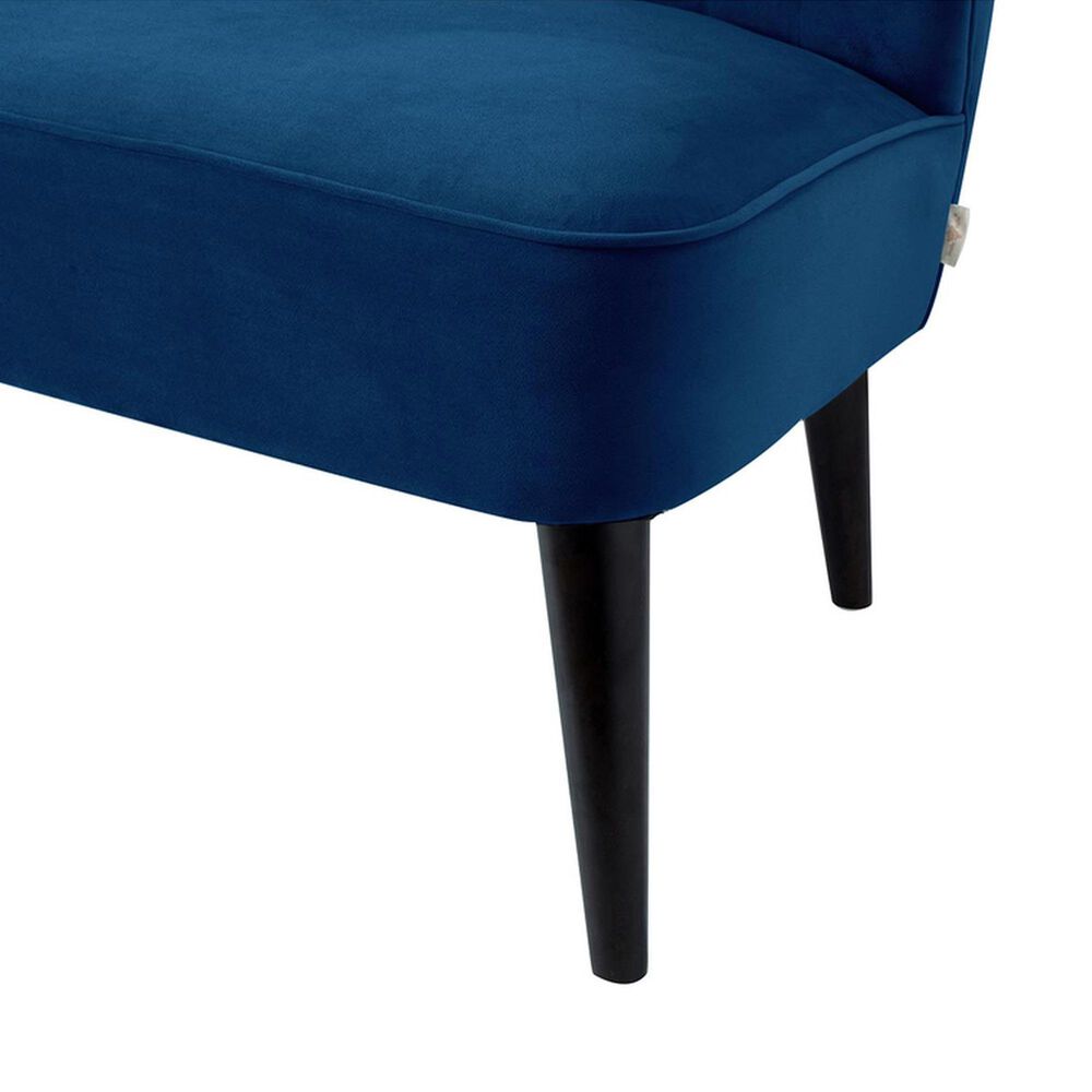 Jennifer Taylor Home Becca Settee in Navy Blue Velvet Nebraska