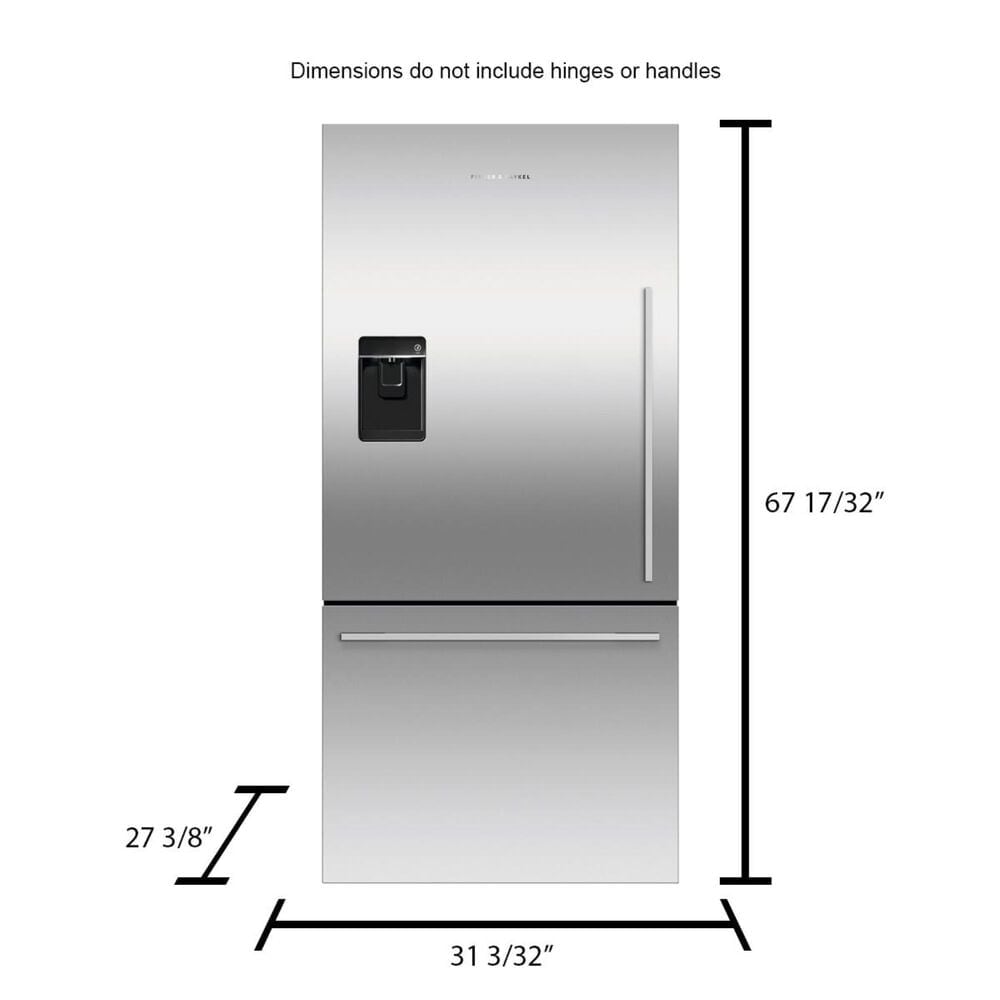 Freestanding Refrigerator Freezer, 32, 17.1 cu ft, Ice & Water