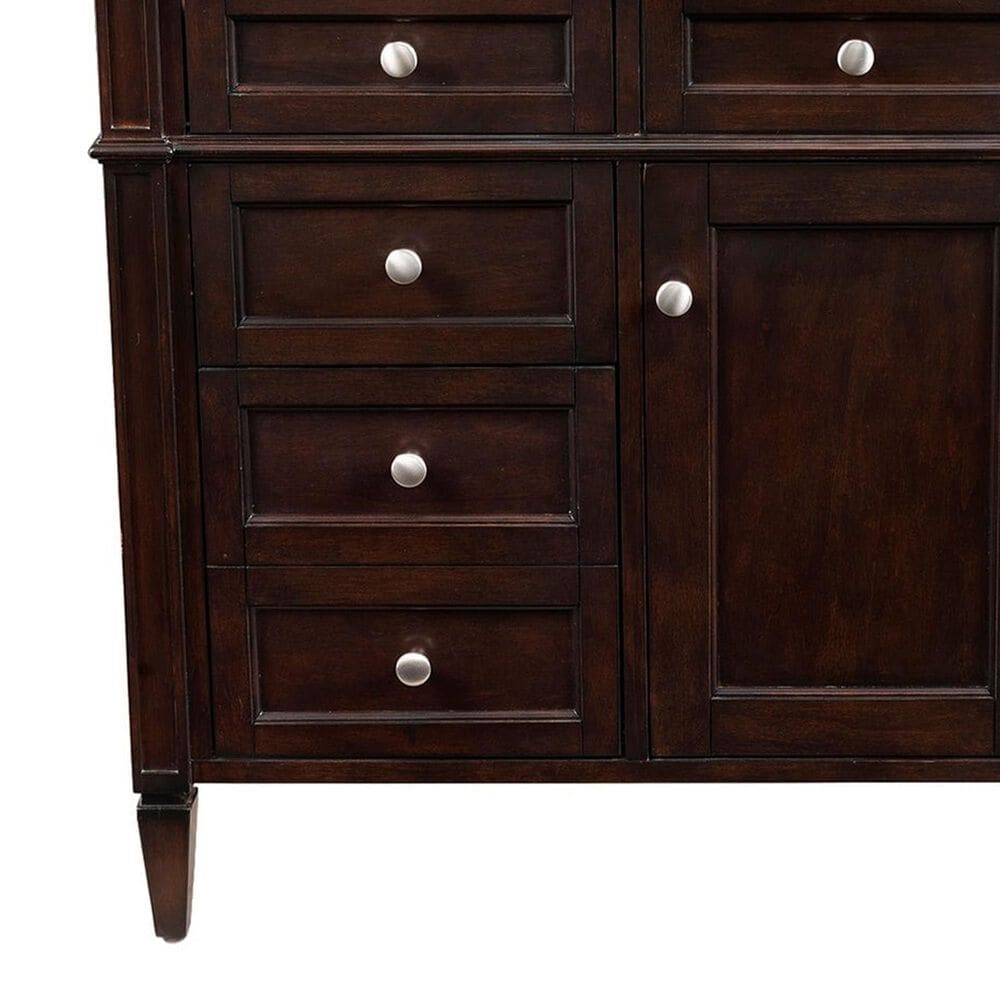 James Martin Vanities Brittany 48" Single Bathroom Vanity in Burnished Mahogany with 3 cm Eternal Jasmine Pearl Silestone Top, Rectangular Sink and FreePower Wireless Charger, , large