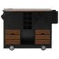 HOMLUX 54" Kitchen Island with Drop Leaf in Black, , large