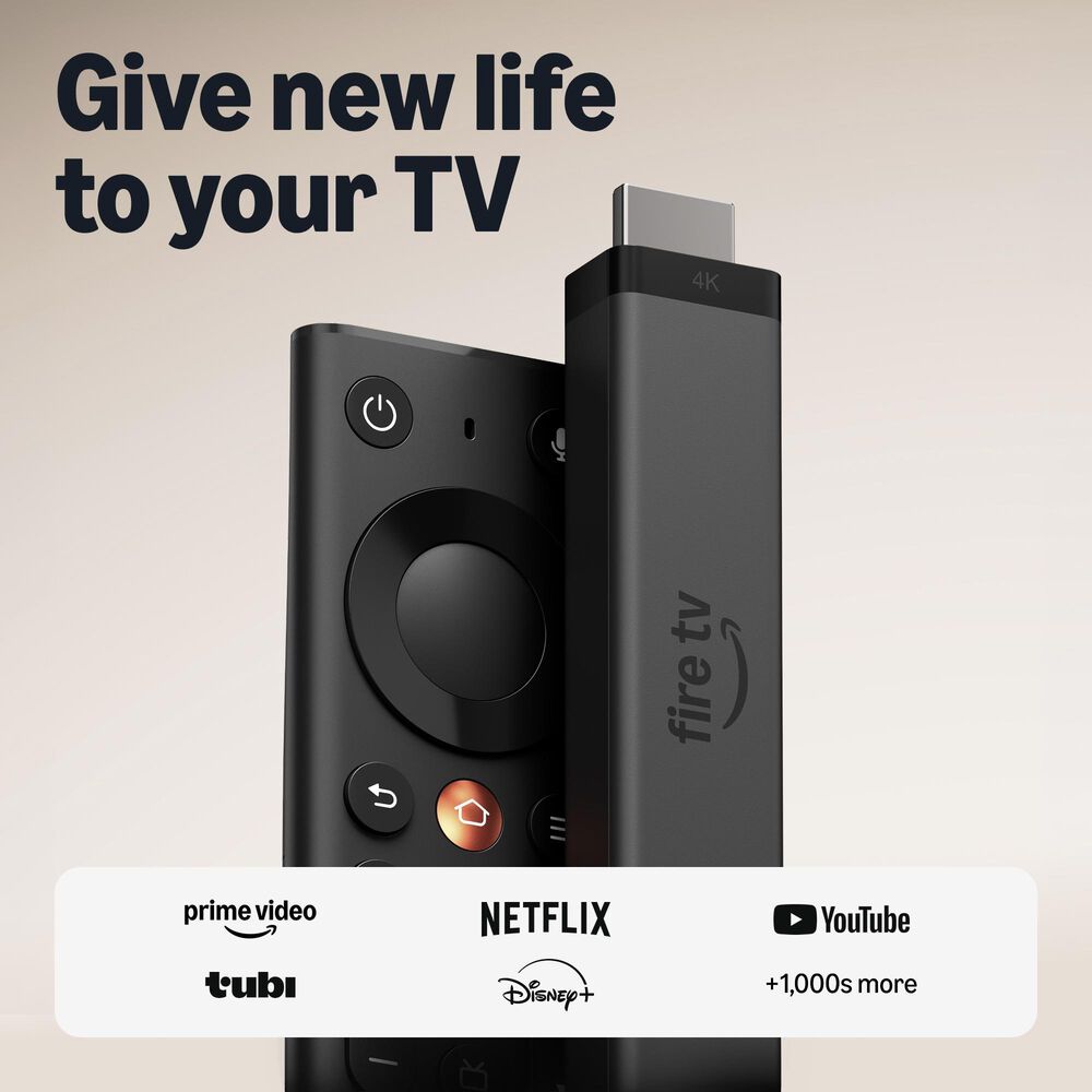 Amazon Fire TV Stick 4K (Newest Model), simple 4K streaming, new Fire TV Remote, all your apps in one place, free &amp; live TV, find shows faster with Alexa+, , large