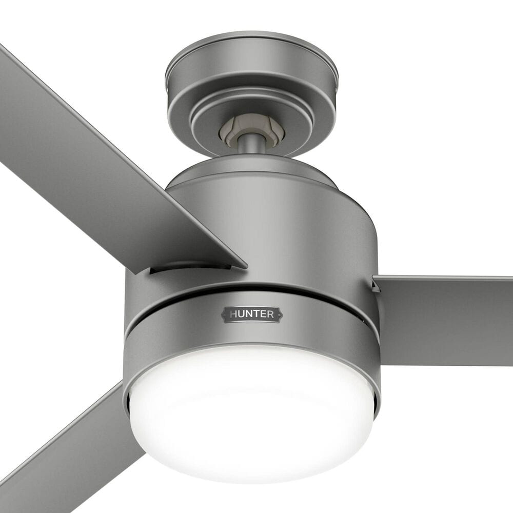 Hunter Gilmour 44&quot; Outdoor Ceiling Fan with LED Lights in Matte Silver, , large
