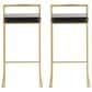 Lumisource Fuji Stackable Barstool with Black Faux Leather in Gold (Set of 2), , large