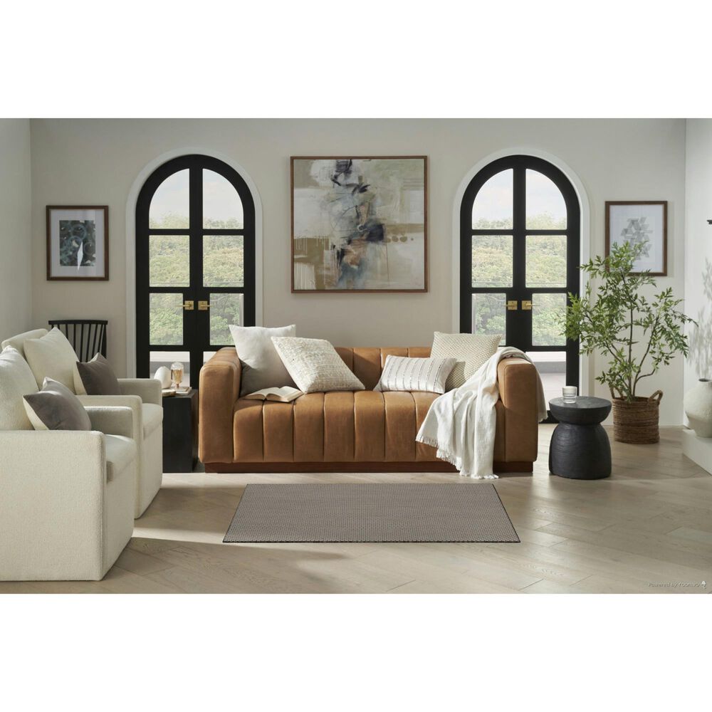 Nourison Courtyard Ivory and Charcoal 3&#39; x 5&#39; Indoor/Outdoor Area Rug, , large