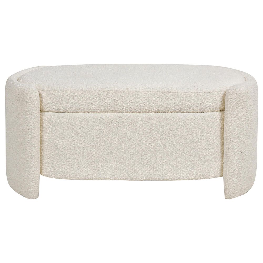 Jennifer Taylor Home Fuji 44" Oval Storage Bench in Ivory White NFM