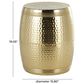 Maple and Jade Handmade Drum Accent End Table in Gold, , large