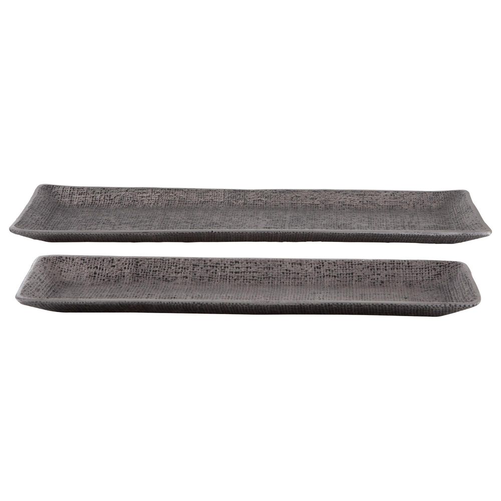 Ashley Garekton 2-Piece Tray Set in Antiqued Pewter, , large