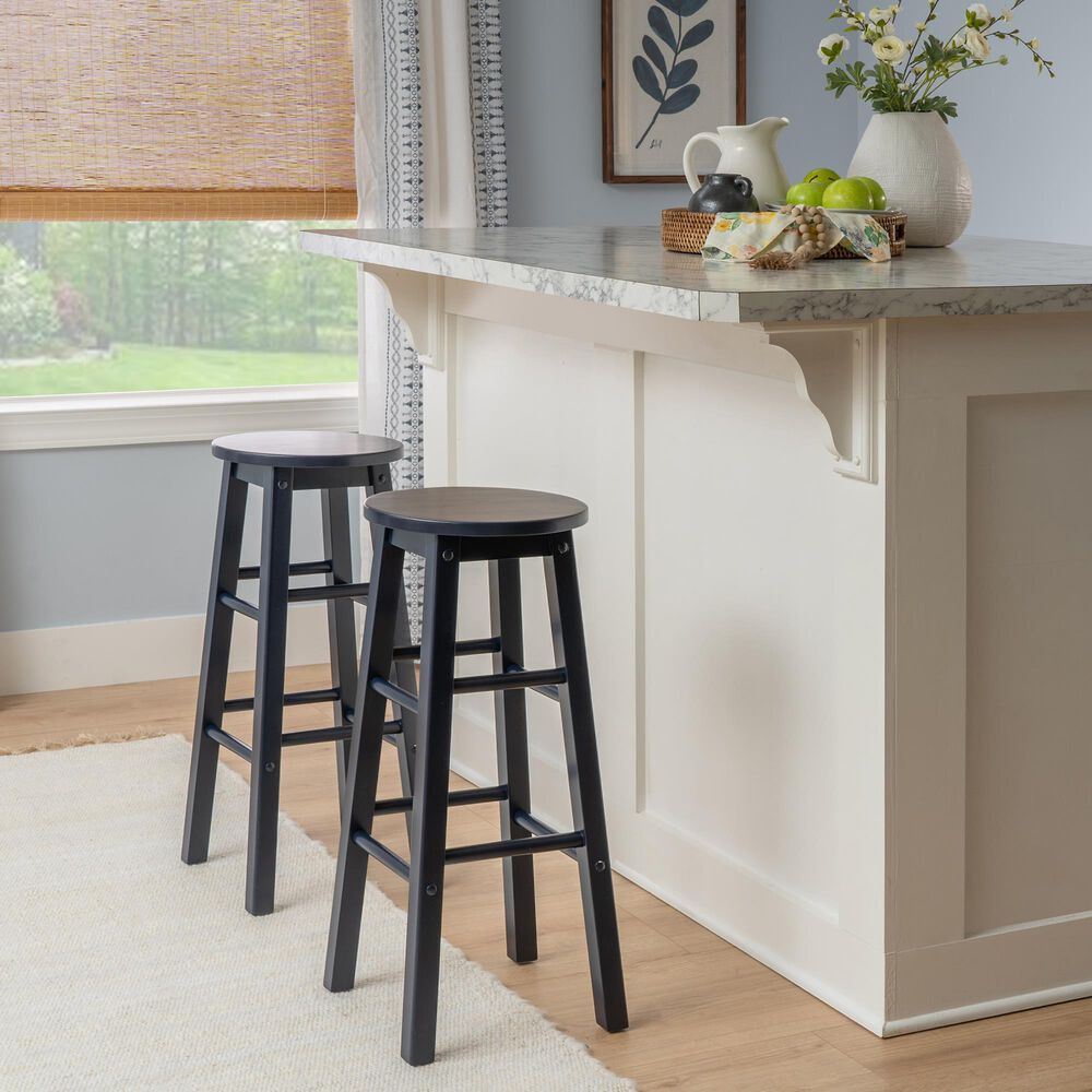 Linon Home Decor Abby 29" Bar Stool in Navy, , large