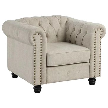 Morden Fort Chesterfield Accent Chair in Beige, , large