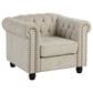Morden Fort Chesterfield Accent Chair in Beige, , large