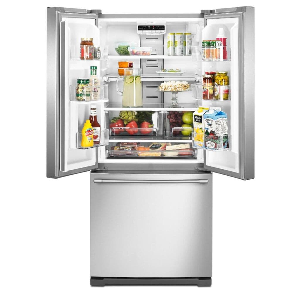 30 Inch Wide Refrigerator French Door Maytag 20 Cu. Ft. 30-Inch Wide French Door Refrigerator with Exterior