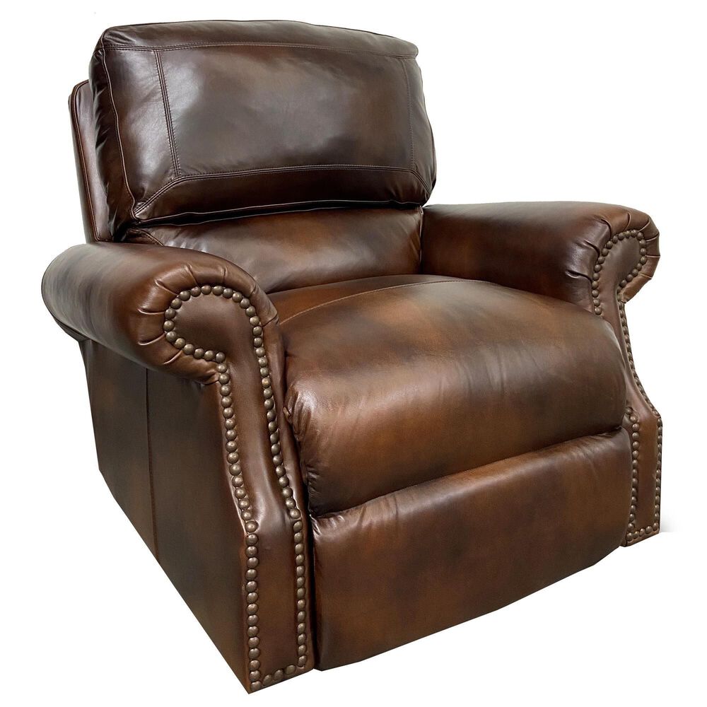 Marlowe Home Stationary Leather Sofa and Power Recliner Set in Chesterfield Cowboy, , large