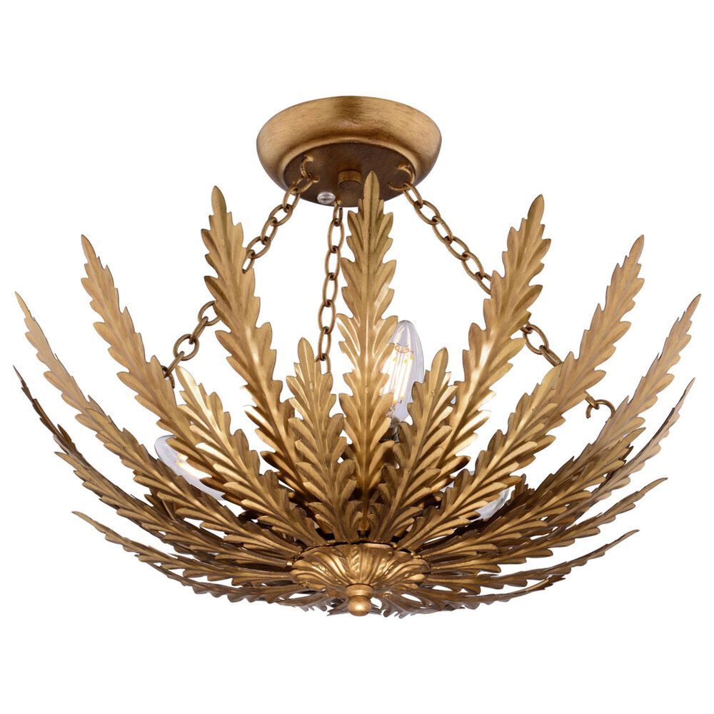 Vaxcel International Co. Ltd. Ozette 3-Light Semi-Flush Mount in Painted Gold, , large