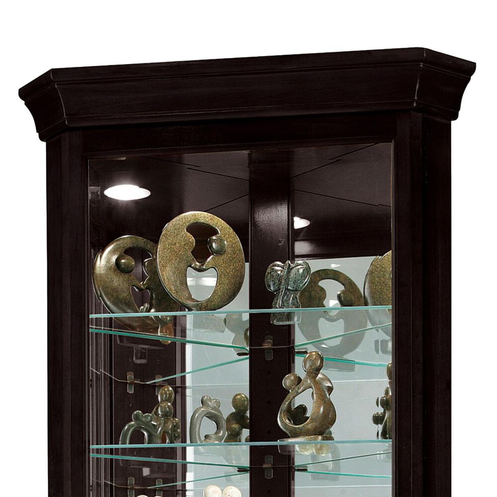 Howard Miller Duane 80&quot; Corner Curio in Black Satin, , large