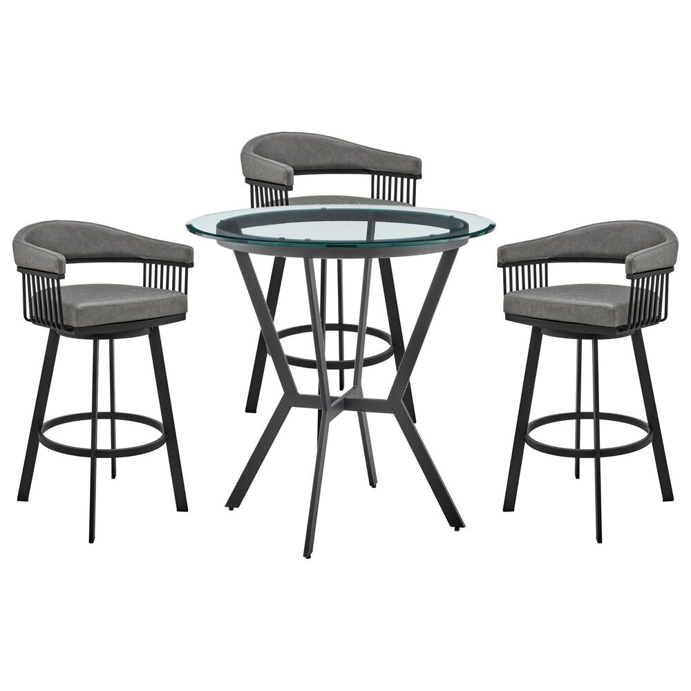 Blue River Naomi and Chelsea 4-Piece Counter Height Dining Set in Matte Black, , large
