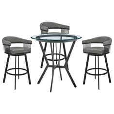 Blue River Naomi and Chelsea 4-Piece Counter Height Dining Set in Matte Black