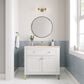James Martin Vanities Chicago 36" Single Bathroom Vanity in Glossy White with 3 cm Eternal Marfil Quartz Top and Rectangular Sink, , large