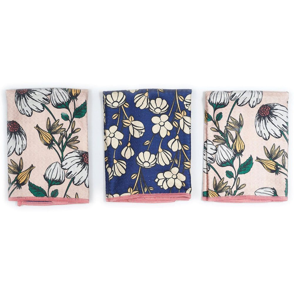 Once Again Home Sunflower Trail Reversible Mighty Mini Towel in Vanilla &#40;Set of 3&#41;, , large