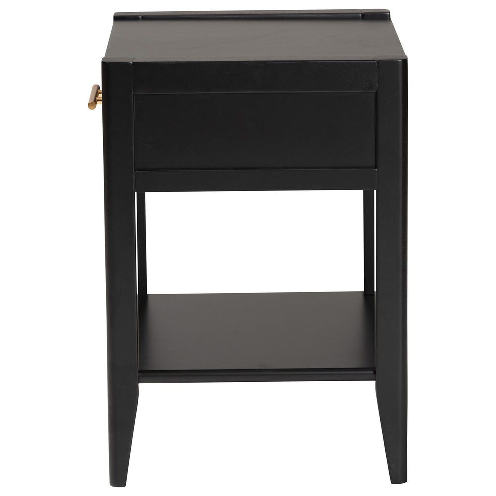 Baxton Studio Primrose 1-Drawer Nightstand in Black, , large