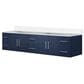 Lexora Home Geneva 84" Double Bathroom Vanity in Navy Blue with 2 cm White Cultured Marble Top and Rectangular Sinks, , large