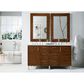 James Martin Vanities Metropolitan 60" Double Bathroom Vanity in American Walnut with 3 cm Eternal Jasmine Pearl Quartz Top and Rectangular Sinks, , large