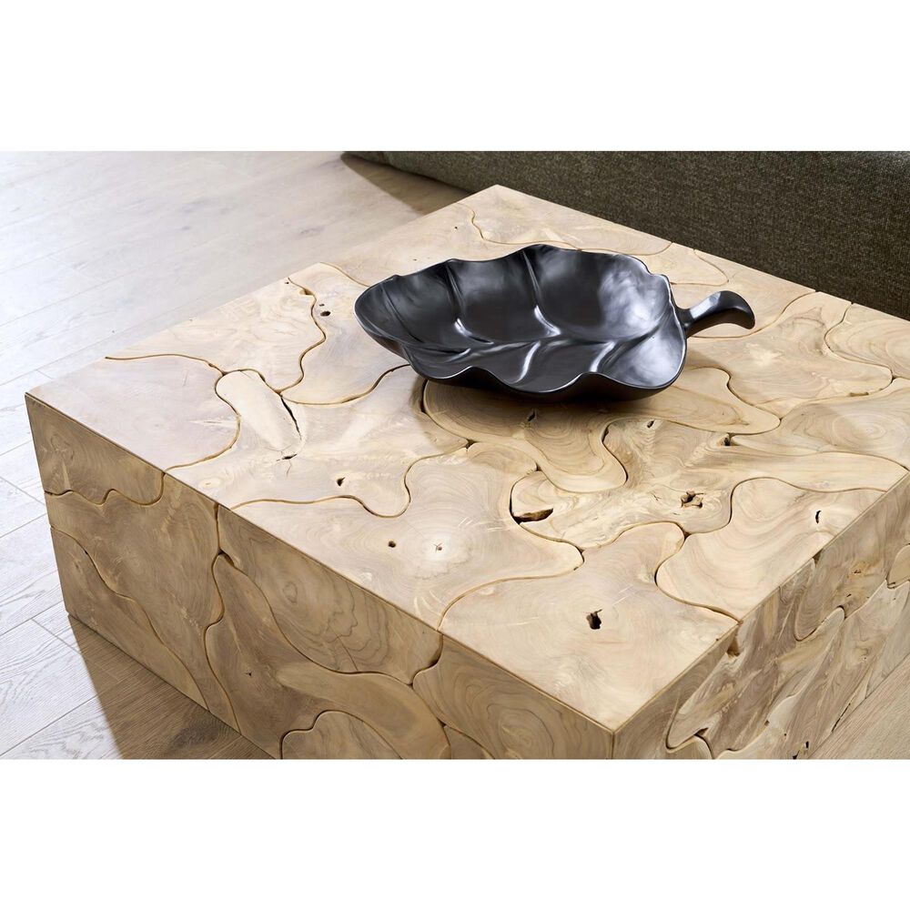 TimberHaus Teak Slice Square Coffee Table in Bleached Teak, , large