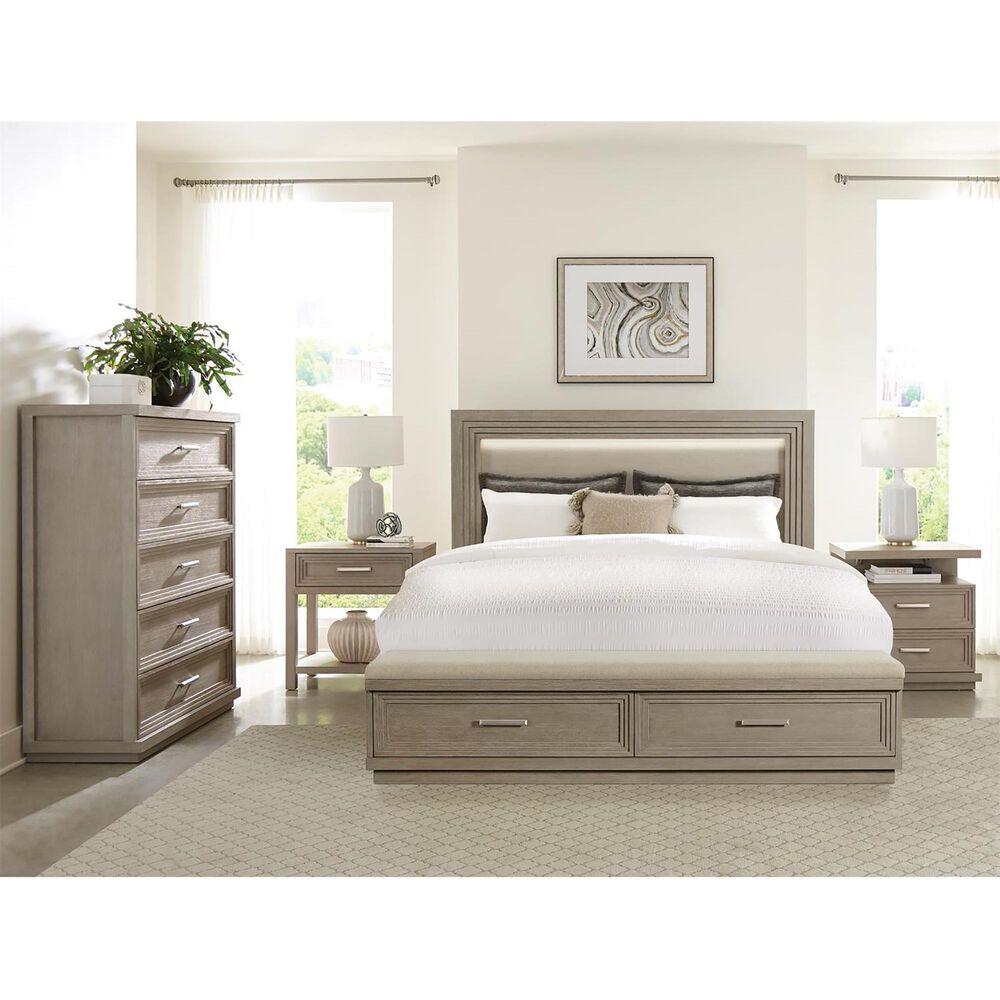 Shannon Hills Cascade Queen Illuminated Upholstered Storage Bed in