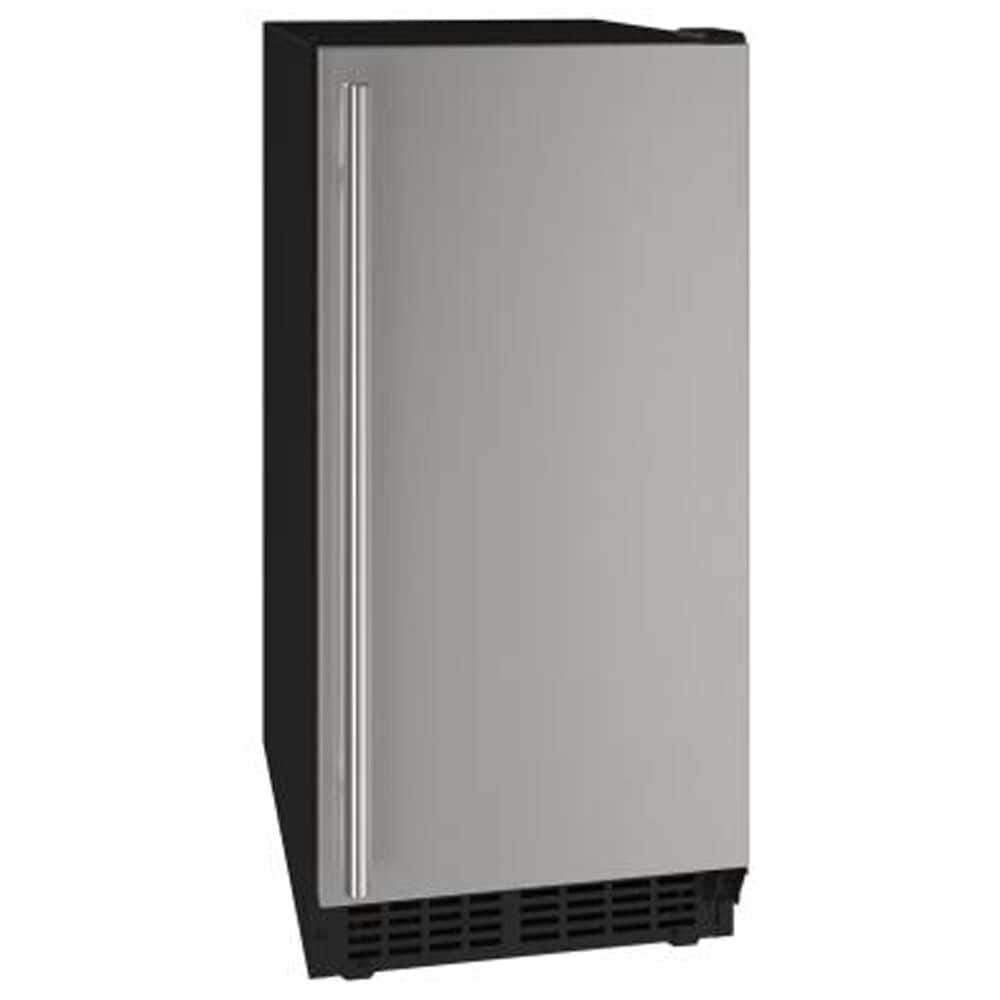 U-Line 15" Crescent Ice Maker with 25 lbs Storage in Stainless Steel and Black, , large