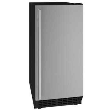 U-Line 15" Crescent Ice Maker with 25 lbs Storage in Stainless Steel and Black, , large