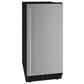 U-Line 15" Crescent Ice Maker with 25 lbs Storage in Stainless Steel and Black, , large