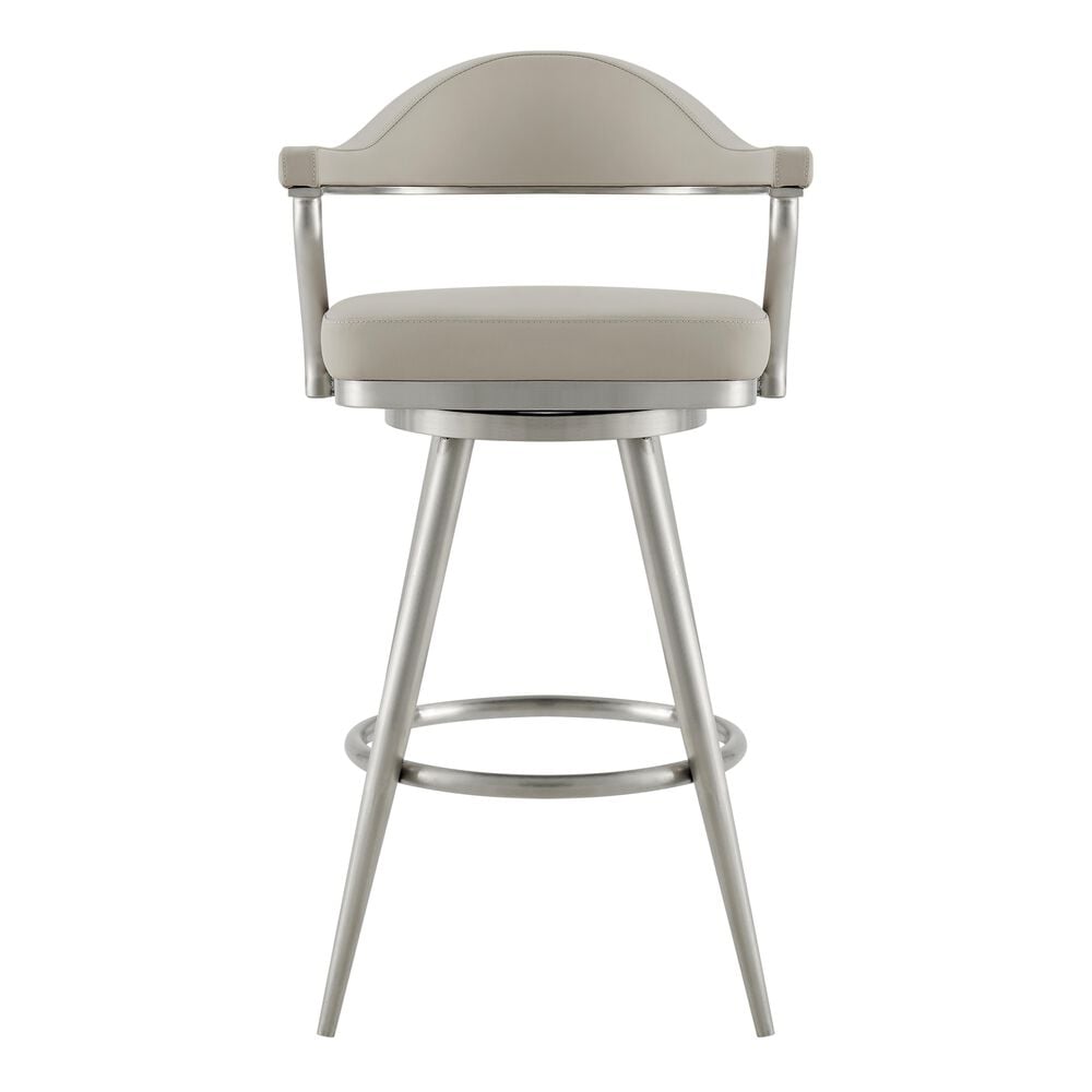 Blue River Justin Swivel Counter Stool in Brushed Stainless Steel, , large