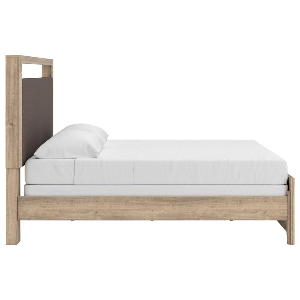 Ashley Kinlanni King Upholstered Panel Bed in Tan, , large