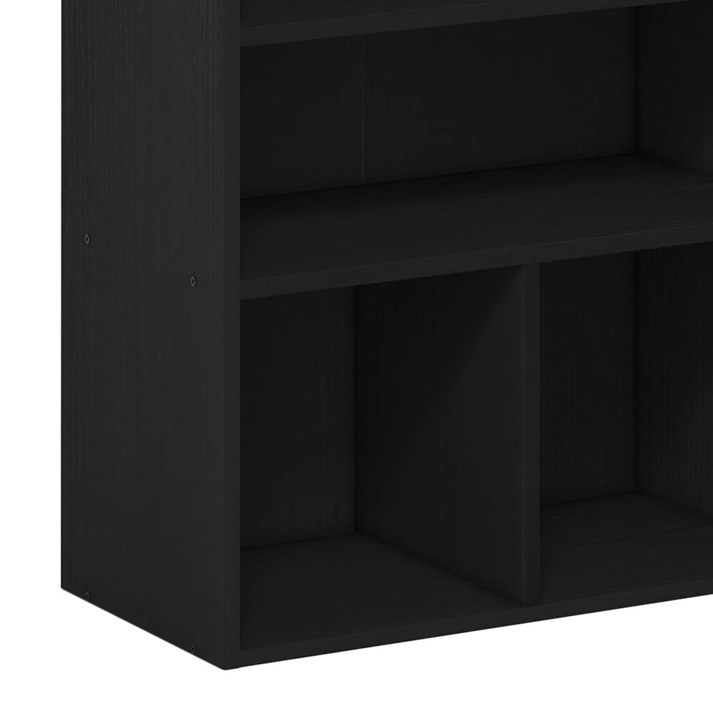HOMLUX 3-Tier Display Bookcase with Adjustable Shelves in Black Oak, , large