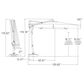 Garden Party 10" Square Cantilever with Blue Jay Canopy in Black, , large