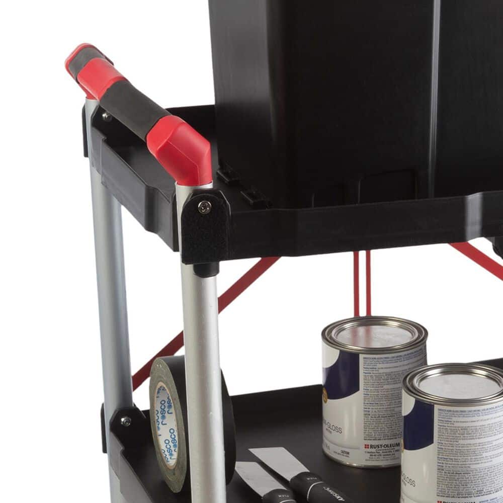Timberlake Pack-N-Roll Folding Collapsible Service Cart in Black, , large
