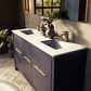 Lexora Home Lafarre 60" Double Bathroom Vanity in Navy Blue with 2 cm White Quartz Top and Rectangular Sinks, , large