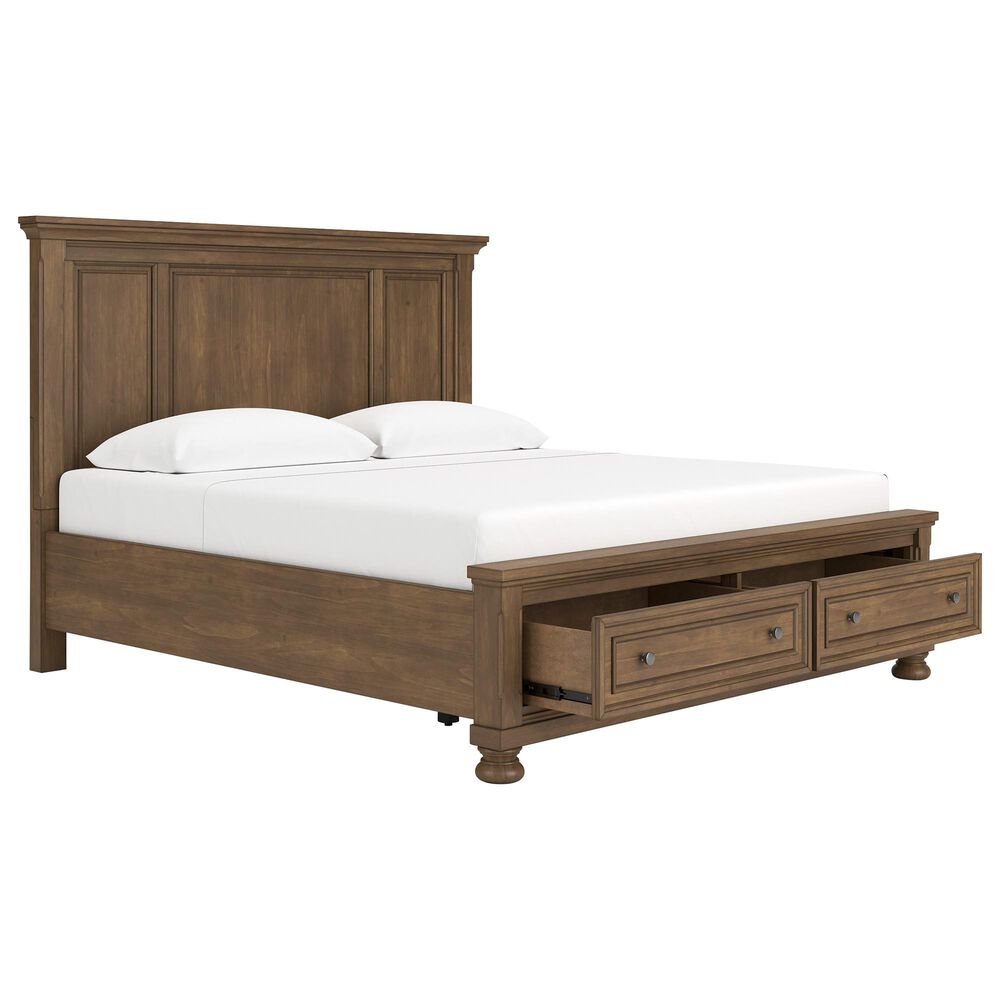 Ashley Feddinger King Panel Storage Bed in Chestnut Brown, , large