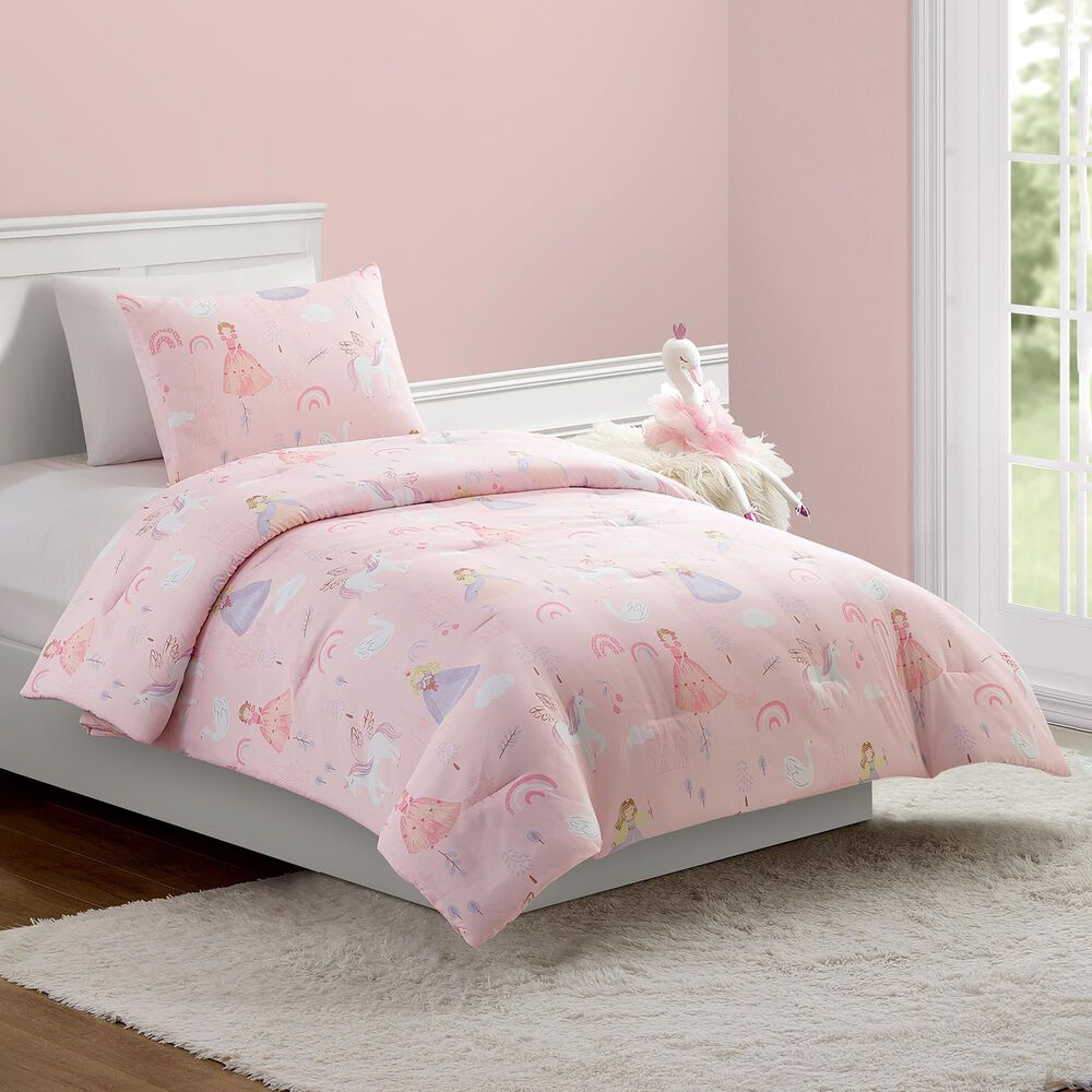 Peking Handicraft Fairytale Princess 2-Piece Twin/Twin XL Comforter Set in Pink, , large