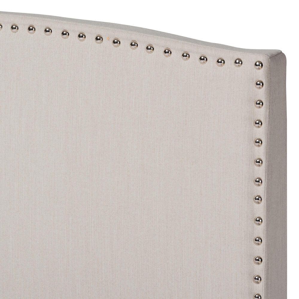 Baxton Studio Morgan King Bed with Beige Upholstered in Black, , large