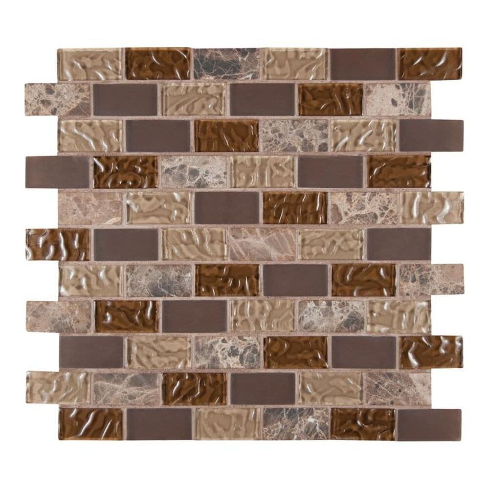MS International Sonoma Blend 12" x 12" Glass and Stone Mix Mosaic Sheet, , large